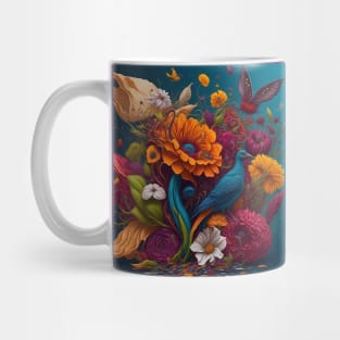 Colorful world of birds and flowers Mug